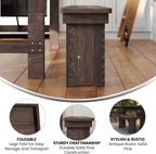 Taylor & Logan Ingles 40'' x 12'' Mahogany Solid Pine Folding Farm Bench