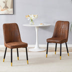 Dining Chairs Set of 2，Modern Dining Chairs, Equipped with Suede Nap Leather Backrest Cushions and Metal Legs, Suitable for Restaurants, Kitchens, and Dining Room Chairs