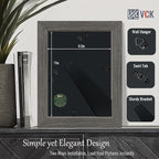 VCK 8.5x11 Picture Frame Set of 4 - Grey, Gallery-Quality Wood Poster Frames, 1.1-Inch Wide Border, Polished Plexiglass, Vertical or Horizontal Wall & Tabletop Display for Photo/Art/Prints, Grey