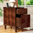Wood End Table with Charging Station, Fully Assembled Slim Side Table with Drawers, Narrow Nightstand Bedside Table for Small Spaces, Living Room, Bedroom,Walnut