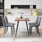 Rectangular Dining Table Set with Upholstered Chairs - Modern Kitchen Table and Chairs Set of 4 for Small Spaces - Grey