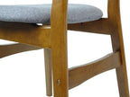 Set of 3 Dining Kitchen Round Table and 2 Yumiko Side Chairs Solid Wood w/Padded Seat Medium Brown