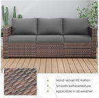 Amopatio Patio Couch, 2-Seat Outdoor Furniture, Wicker Porch Furniture Outdoor Couch Sofa with Water-Resistant Cover & Non-Slip Cushions, Premium Patio Set, Grey