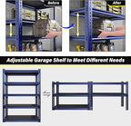 REIBII Garage Shelving 72" H Storage Shelves Sturdy Metal Shelves Heavy Duty 5 Tier Metal Shelving for Kitchen Closet Basement Warehouse 72" H x 32" W x 17.1" D Blue