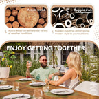 Devoko 6 Person Acacia Wood Dining Table for Kitchen,Natural | Farmhouse Kitchen Table for 6 for Indoor Outdoor Mesa De Comedor