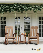 Outdoor Rocking Chair, HDPE Patio Rocking Chair, All Weather,Teak