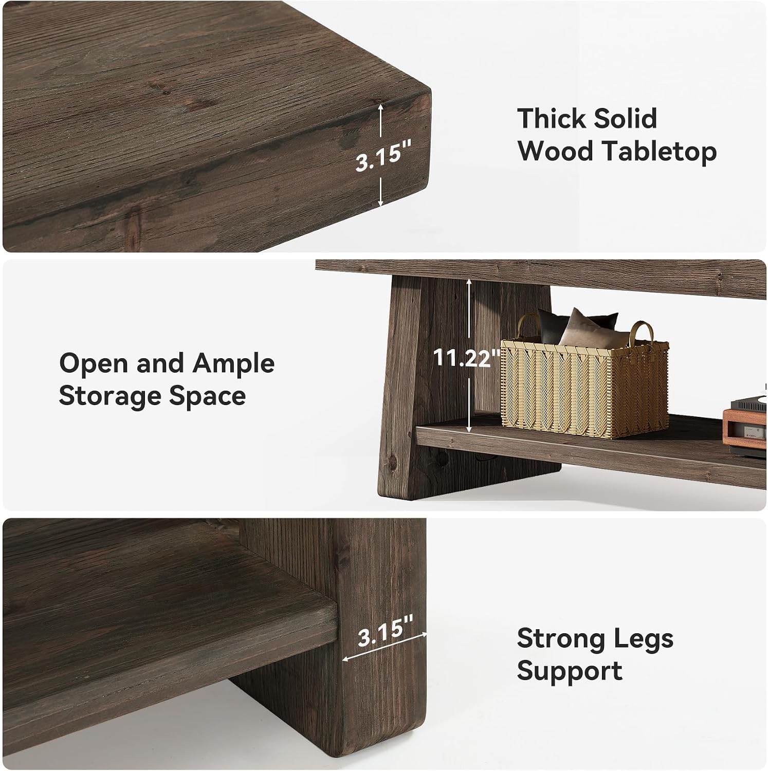 63'' Solid Wood Entryway Bench with Open Shelves, 2-Tier End of Bed Bench, Farmhouse Wooden Bench Indoor for Dining Room, Living Room, Hallway, Bedroom