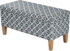 HomePop 36" Decorative Storage Bench - Blue Geometric Pattern