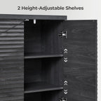 SICOTAS Buffet Cabinet with Storage Accent Sideboard Modern Credenza with Doors & Shelves Fluted Media Console Mid Century Coffee Bar Table for Living Room Kitchen Dining Room Hallway (1PCS)