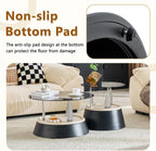 Nesting Coffee Table Set of 2, Modern Round Tempered Glass Center Table | Modern Tempered Glass Side Tea Table with Heavy Duty Metal Disc Base for Small Apartment Space Saving Furniture Décor, Black