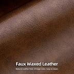 HALLYBEE 85" Futon Faux Leather Couch with Adjustable Armrests Red Brown | Futon Sofa Bed, Sleeper Sofa, Small Couch with Pillows, Side Pockets, Mid Century Modern, Living Room, Bedroom, Apartment