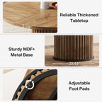 Tribesigns 47.24" Brown Round Dining Table for 4-6 People