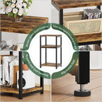 Simple Trending Side Table, End Table Night Stand, 3 Tiers Shelf for Living Room, Rustic Brown