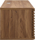 Modway Render 46" Mid-Century Modern Wall Mount Media Console TV Stand, 46 Inch, Walnut