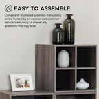 Sunjoy Quub Quarter Saving Stackable MDF Wood Cabinet for Living Room, Bedroom and Other Indoor Space, Walnut…