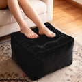 Square Corduroy Pouf Ottoman, Soft Fluffy Foot Stool with Foam Chunk Filling, Floor Pouf & Storage Ottoman for Living Room