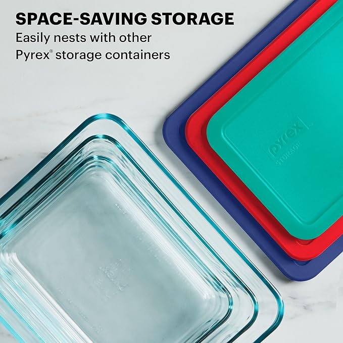 Pyrex Simply Store (5-Pack) Large Glass Food Storage Containers Set, (3, 6 & 11 Cup) Meal Prep Containers With BPA-Free Lids, Dishwasher & Microwave Safe