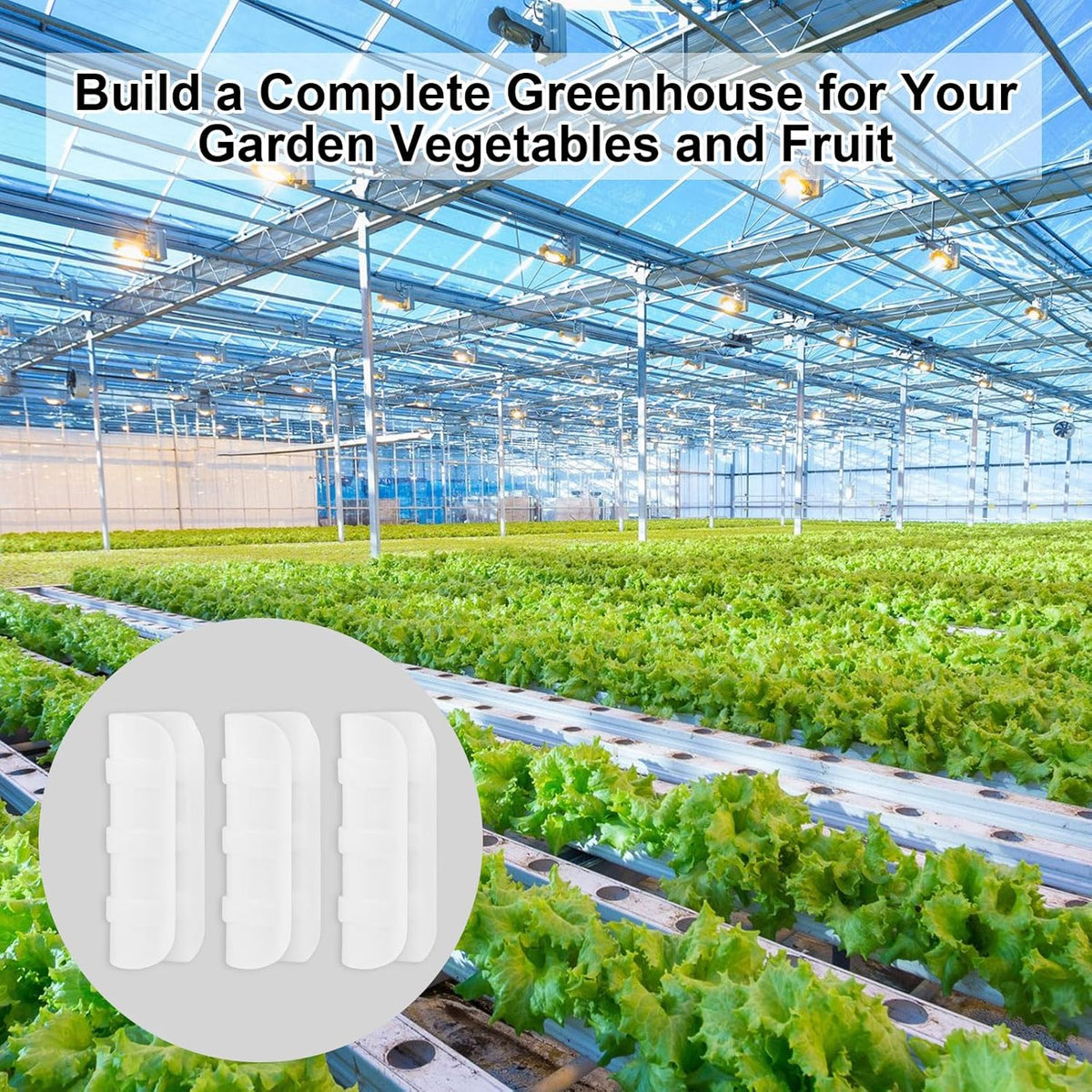 80PCS 1 inch Greenhouse Clips White Greenhouse Clamps Black Plastic Clamps Garden Buildings Tube Clips for PVC Pipe Greenhouse Films, Sunshade Nets, Shelters, Farming, Gardening