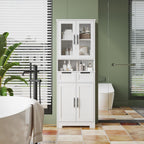 LEADZM Kitchen Cabinet Tall Cabinet with 4 Doors Buffet Cabinet for Kitchen Living Room Dining Room (4 Doors)