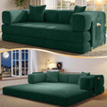 78.8" Convertible Futon Sofa Bed, Couch for Living Room | Corduroy Loveseat Sleeper Sofa, Modular Futon Couch with Storage Pocket, Pull Out Couch No Assembly | Forest Green