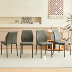 35'' Round Dining Table Set for 4 with Chairs, Mid Century Modern Round Kitchen Table and Chairs Set for Small Space, Compact Dining Table for Apartment Breakfast Nook - Dark Grey