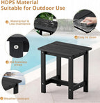 LUE BONA Outdoor Rocking Chairs Set, 3-Piece, HDPS Poly Porch Rockers with Table, Plastic Weather Resistant Rocking Chair Set for Outdoor Indoor, Garden, Backyard, 350lb, Black Chairs+Table