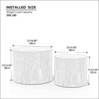 Black Round Nesting Coffee Table Set of 2, Modern Wood Side Table Full Assembly for Small Space Living Room Apartment - Oak