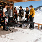 Folding Table, 4FT/6 FT Foldable Table with Carrying Handle, Steel Legs Heavy Duty Portable Utility Table for Party, Dining, Wedding, Events, Picnic Indoor, Outdoor, Camping