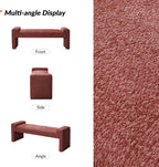58.5" End of Bed Bedroom Bench, Elegant Fabric Upholstered Footstool for Dining Room & Entryway, Sturdy Legs with Floor Pads Footrest Ottoman, Rosewood