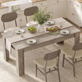 CABIHOME 63" Rectangular Dining Table for 4-6, Farmhouse Large Kitchen Table, Sturdy Frame, 4 Triangular Stable Legs, Thickened Tabletop, Ideal for Apartment, Dining Room, Small Space, Retro Gray