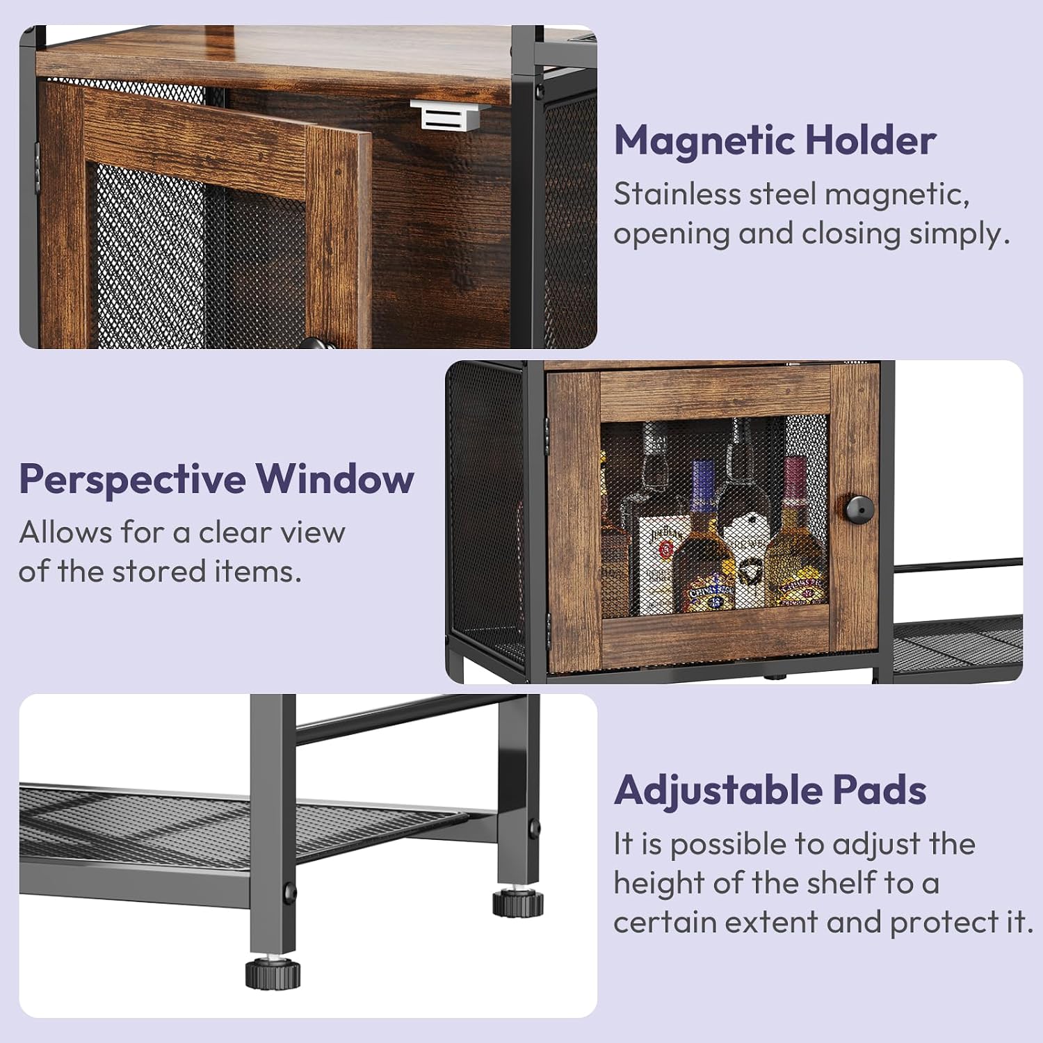SWTYMIKI Coffee Bar Cabinet for Home - Farmhouse Coffee Stand Station Multi-Purpose Buffet Sideboard Cabinet with Drawers - Kitchen Bar Table for Living Room, Corner, Small Space, Espresso