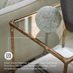 Signature Design by Ashley Ryandale Square End Table, Brass Glass & Marble