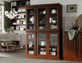 Palace Imports 100% Solid Wood 48.5" Pantry China Cabinet with Clear Glass Doors and Adjustable Shelves (Mocha)
