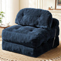 Folding Sofa Bed, Convertible Sleeper Chair with Back Support and Pillow | Foldable Couch for Living Room/Guest Use/Home Office, Foldable Chair Bed for Adults, Navy