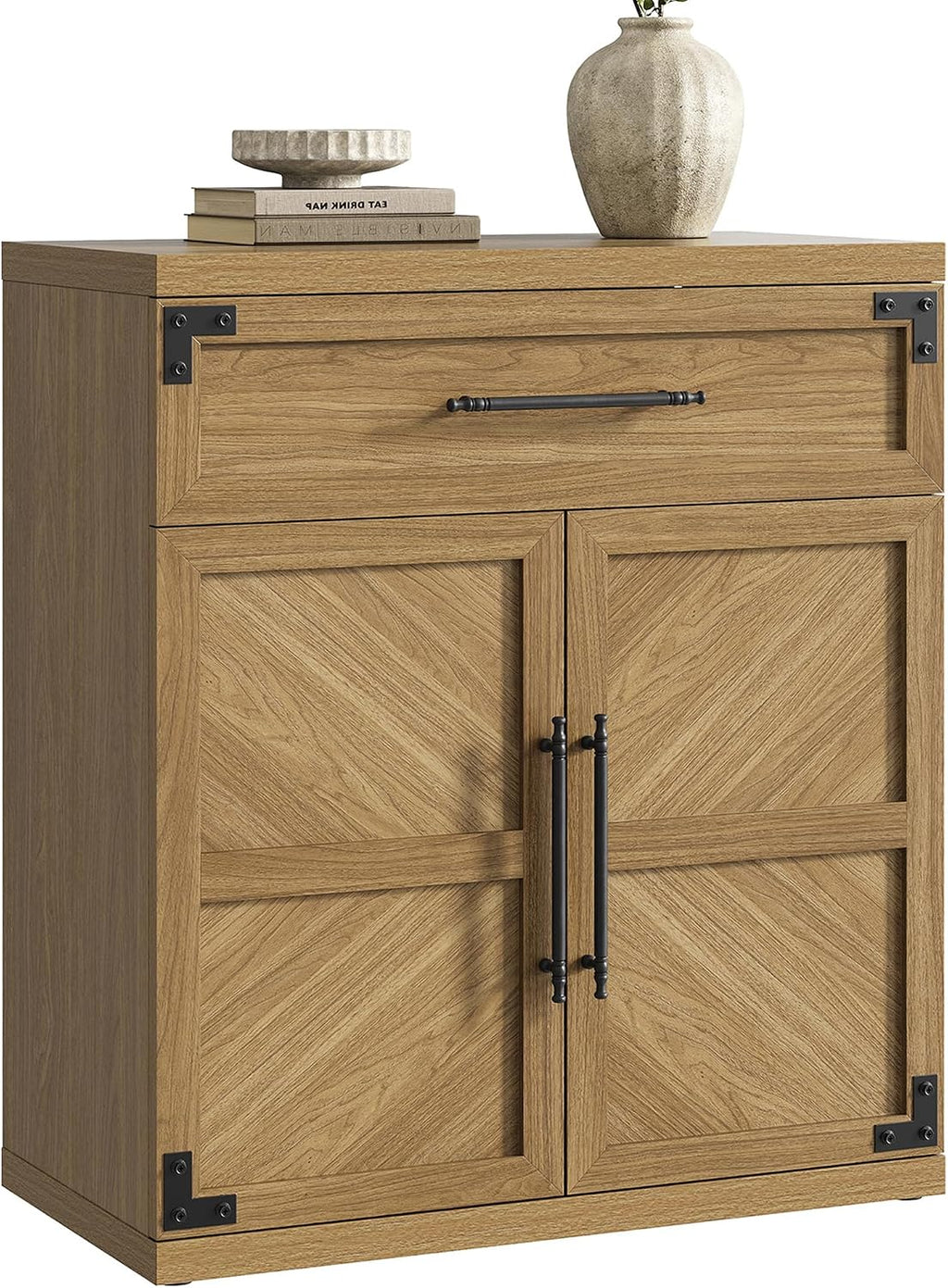 SICOTAS Buffet Cabinet with Drawer - Modern Sideboard Cabinet with Storage, Wide Credenza Storage Cabinet with Handle and Door, Sideboard Buffet Cabinets (1, Oak Brown)