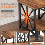 GreenForest End Table Portable Small Desk, Walnut