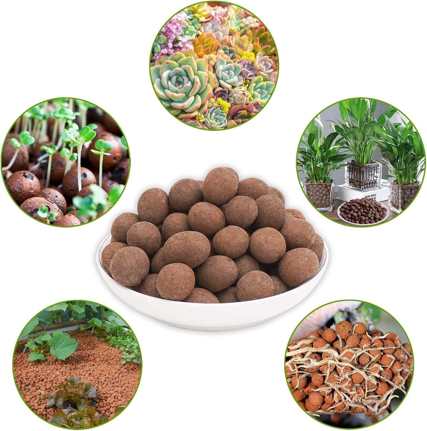 Halatool 14LB Organic Leca Clay Pebbles for Plants Lightweight Leca Balls Hydroton Clay Pebbles for Indoor Potted Plants Hydroponics Orchids Drainage Decoration Aquaponics