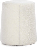 HomePop Organic Shape Ottoman (No Lid, Seat Only) | HomePop Home Décor | Round Pouf Foot Rest – Cream Boucle