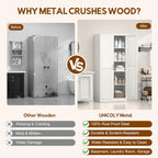 UNICOLY 71" Kitchen Pantry Cabinet, Pantry Storage Cabinet with Doors and 4 Shelves, Metal Storage Cabinets for Kitchens, Living Room, Dinning Room, Assembly Required, White