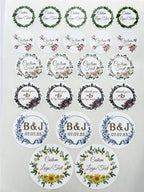 Custom Stickers for Weddings, Birthdays & Businesses - Personalized Labels with Your Logo - Waterproof, Fade and Heat Resistant - Pack of 100-1000 (Wreath D, 2.5 Inch)