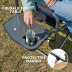 TIMBER RIDGE Aluminum Oversized Camping Chair, Support 400lbs | Lightweight Directors Chair Foldable with Side Table Detachable Side Pocket for Outdoor Camping, Lawn, Picnic
