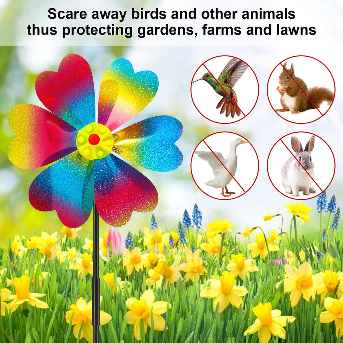 4PCS Wind Spinners for Yard and Garden, Sparkly Lawn Yard Decorations Pinwheels Colorful Whirligigs Windmill for Christmas Outdoor Decor (Sparkly)