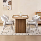 70.9" Large Dining Table for 4, [Rounded Edges] [Fully Assembled Table Base] Modern Wood Kitchen Dinner Table for Restaurant Apartment Meeting Study Room, Easy Setup, Brown