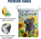 Sunflower Black Lab Garden Flag Summer Spring Garden Flags for Outside Floral Labrador Dog Yard Flag Small Outdoor Welcome Flags 12x18 Double Sided