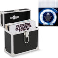 Aluminium 7" Vinyl Record EP Storage Case Holds up to 35 EPs (in PVC Sleeves) includes 35 Vinyl Record Outer Sleeves, Black, Retro Chic