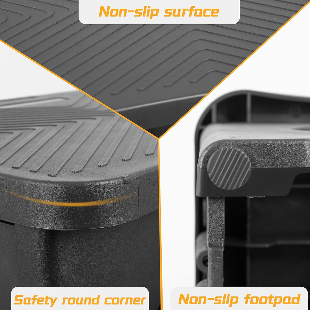 2 Stool Portable Footstool Multifunctional Collapsible, Anti-Slip | 300LB Capacity Collapsible RV Step Stool, Portable Multifunctional Foot Stool for RV, Home, Kitchen, Bedroom & Bathroom