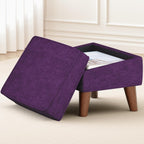 FAGAGA Storage Ottoman, Small Foot Stool Ottoman with Adjustable Lid | Sturdy Wood Legs, Modern Foot Rest for Living Room, Bedroom, Couch, Enterway, Purple