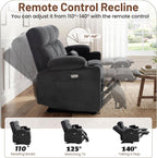 Power Reclining Sofa with Heat and Massage| RV Wall Hugger Recliner Sofa with Electric Tilt | RV 3 Seater Recliner Sofa for Living Room (Sofa Grey)