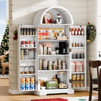 65" H Pantry Cabinet, Kitchen Pantry Storage Cabinet with Doors and Shelves, Freestanding Buffet Cupboards Sideboard for Kitche, Living Room and Dinning Room, White