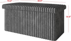 HOME DESIGN Florence 30" Upholstered Folding Storage Bench, Tufted Top, Space-Saving Storage, Gray Corduroy Fabric